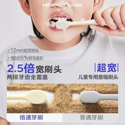 儿童专用宽幅薄刷头倍速牙刷🪥软毛换牙期 口腔清洁6-12岁  进kou 抑jun刷丝！外包软胶防滑易抓握  轻巧省力~ 商品图1