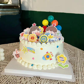 【纯动物奶油】吐泡泡男孩女孩 六一儿童节蛋糕