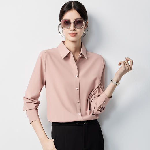【简约甜美&舒适透气】罗蒙女士长袖衬衫百搭舒适大众衬衣开衫女 商品图1