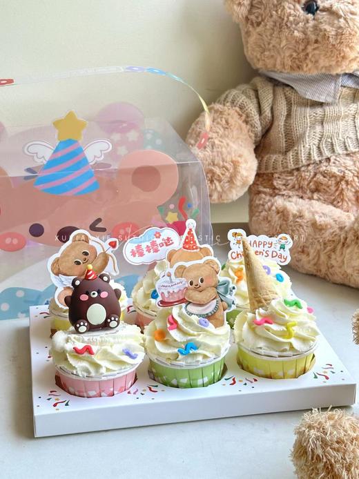 小熊纸杯cupcake蛋糕，莓果夹心 商品图0