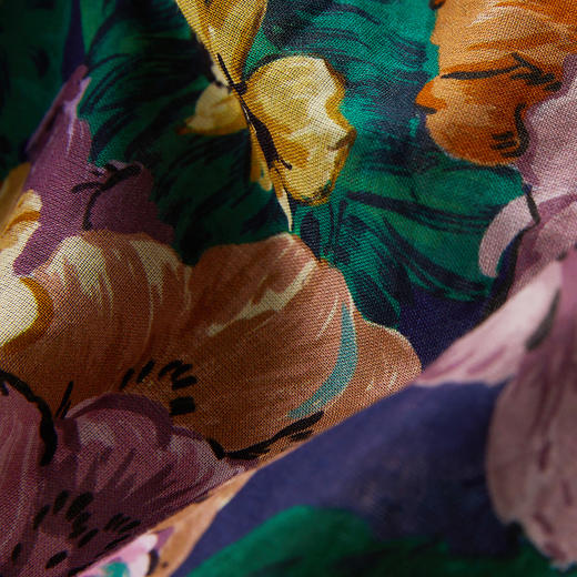 谜底半身裙2024夏季新品复古风原创印花A型大摆裙长半裙242MB0529 商品图3