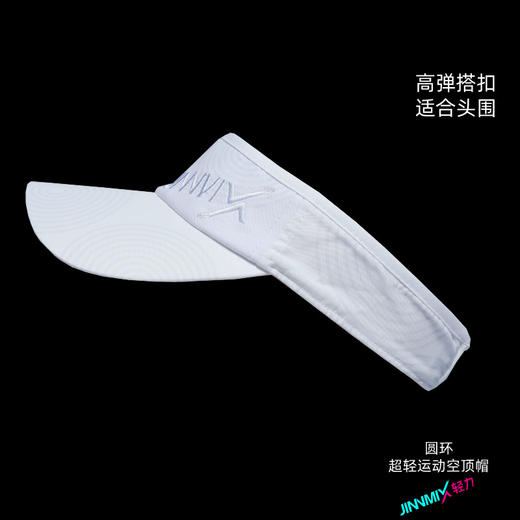 白色圆环超轻防晒透气吸汗排汗运动马拉松越野跑步空顶帽 商品图2