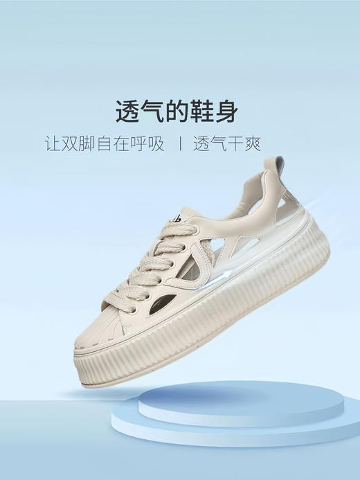 【2024年新款凉鞋，樱姿霞轻便镂空凉鞋】米白色/黑色，雨季轻松出行，夏日休闲通勤，可外穿包头鞋，柔软舒适易打理，鞋底防滑凉鞋 商品图3