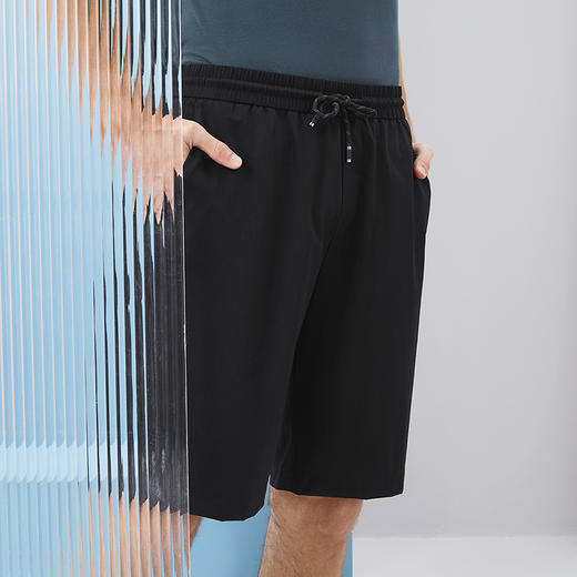 柒牌男士休闲短裤2024夏季新款时尚潮流中青年条纹印花直筒男裤子	126H72750 商品图2