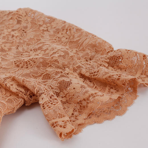 RF8F8斯尔丽2024新款新中式修身夏季蕾丝短袖方领显瘦气质中长连衣裙 商品图4