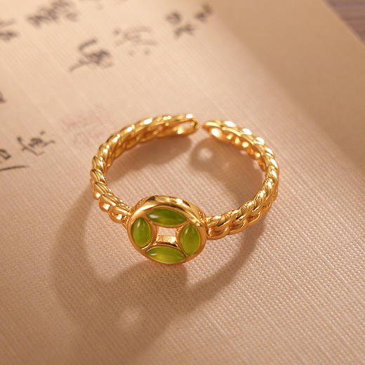 子佩集S925银【钱生财】戒指【JZ05427】纯银古法银镀金2405 商品图1