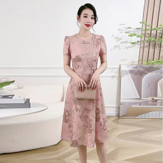 新中式国风印花，中长款时尚连衣裙QYM-XQD-11B2499-L 商品图0
