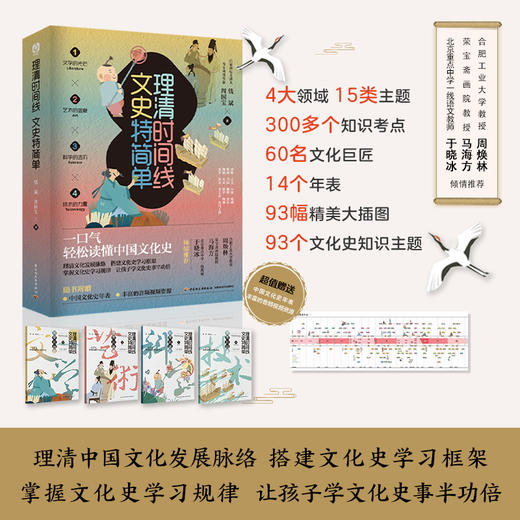 【7岁以上】《理清时间线 文史特简单》全4册】文学、艺术、科学、技术，按照时间顺序，梳理了中国2000多年的文化历史脉络 商品图0