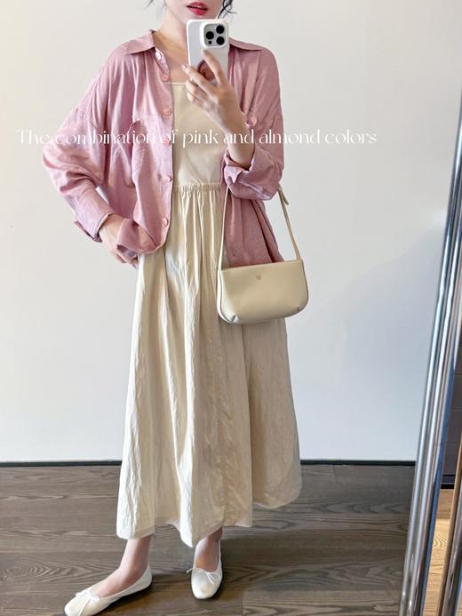 芍药衬衫 苏老板si服独特两穿版型设计天然亚麻轻薄衬衫 芍药粉 商品图0