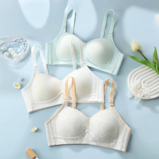 100%棉内杯 适合初高中生少女文胸高弹舒适透气内衣女落落流年 商品图5