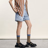 谜底牛仔短裤女2024夏季新品复古风百搭设计感直通短裤242MK0525 商品缩略图1