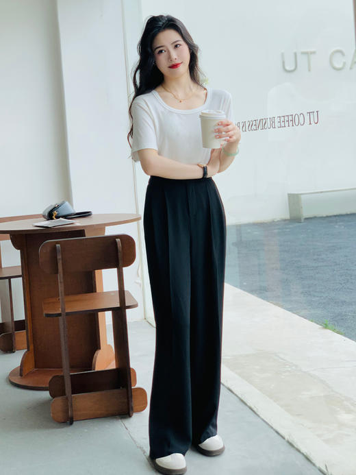 【百图lulu定制】【轻装裤】高腰 直筒 垂顺 直筒休闲裤 商品图12