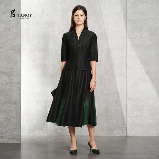 TANGY Collection天意精品2024夏季新品真丝莨绸香云纱女士衬衫 商品图0