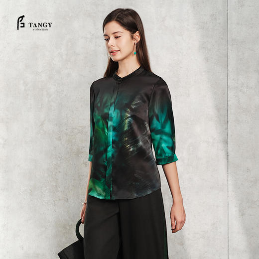 TANGY Collection天意精品2024夏季新品茛绸香云纱女士衬衫 商品图0