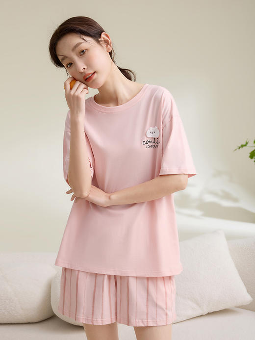 康妮雅女式短袖短裤套头套装 商品图4