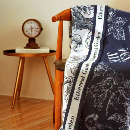 大都会艺术博物馆欧式中国风艺术双面提花锁边羊毛空调毯毛毯 商品图1