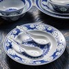 富玉  景德镇餐具经典热销款 孔雀青花玲珑瓷 中式餐具套装 商品缩略图3