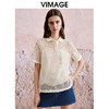 VIMAGE纬漫纪夏季新款钩花文艺度假风显瘦两件套polo短袖衬衫V2113729 商品缩略图0