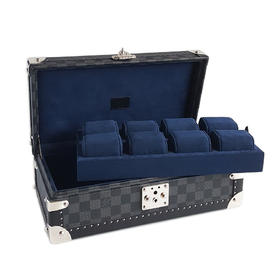 【闲置品】LV路易威登黑棋盘格蓝色内里COFFRET 8只装腕表箱N48226  200323LV11 