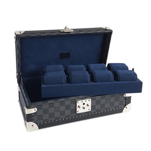 【闲置品】LV路易威登黑棋盘格蓝色内里COFFRET 8只装腕表箱N48226  200323LV11  商品图0