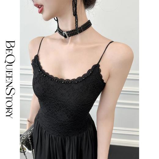 【大货捡漏，不退不换】  【灿若夏花】夏季透气弹力蕾丝A字吊带伞裙连衣裙 商品图4