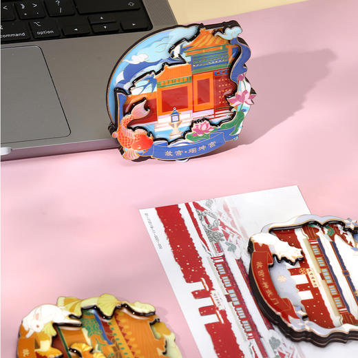紫禁城四季木质冰箱贴 商品图1