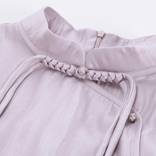 PF8D7斯尔丽24新款改良旗袍式鱼尾浪漫下摆流苏盘扣精致时尚减龄连衣裙 商品图4