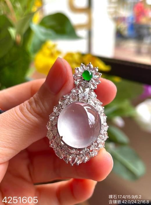 玻璃种蛋面吊坠【4251605】具体价格微信咨询 商品图5