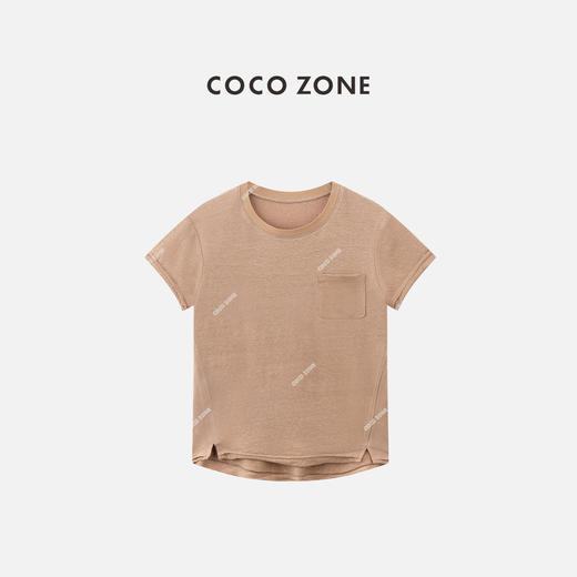 COCO ZONE ”口袋T“夏季新款圆领纯色短袖上衣简约百搭带兜T恤CC1B1193 商品图1