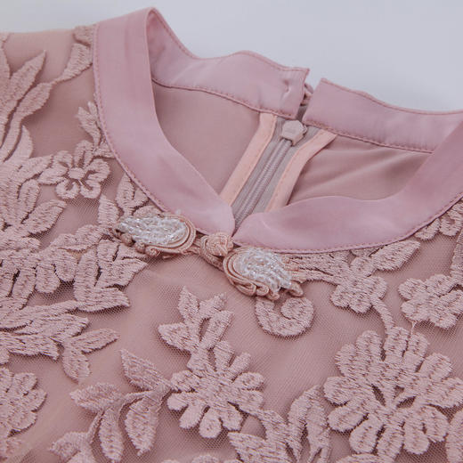 PF8C8斯尔丽2024夏季经典蕾丝国风典雅浪漫高级感改良旗袍领连衣裙 商品图4