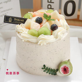 【桃意茶事】4寸乌龙茶奶油-水果夹心蛋糕