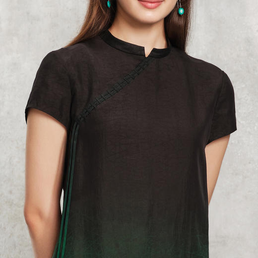 TANGY Collection天意精品2024夏季新品莨绸香云纱女士衬衫 商品图3