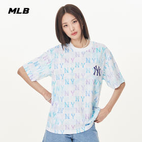 MLB男女情侣渐变满印T恤老花运动短袖休闲23夏季新款3ATSM2033