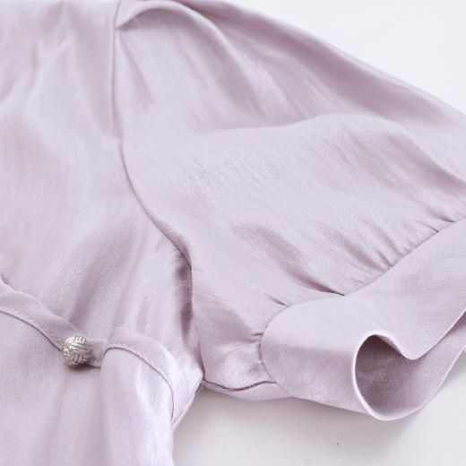 PF8D7斯尔丽24新款改良旗袍式鱼尾浪漫下摆流苏盘扣精致时尚减龄连衣裙 商品图5