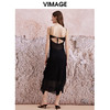 VIMAGE纬漫纪夏新款气质高级感露背吊带修身性感连衣裙V2177709 商品缩略图4