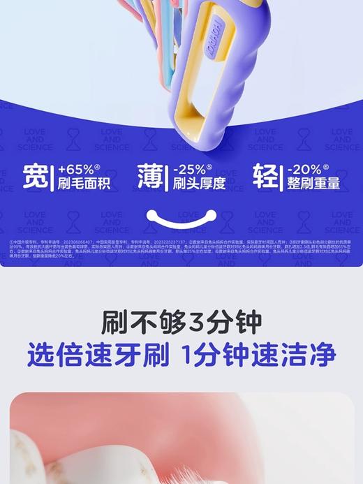 儿童专用宽幅薄刷头倍速牙刷🪥软毛换牙期 口腔清洁6-12岁  进kou 抑jun刷丝！外包软胶防滑易抓握  轻巧省力~ 商品图8