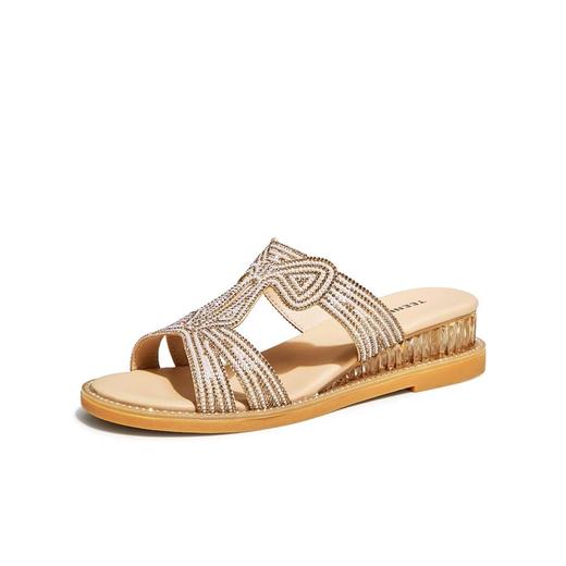 2楼天美意2023夏新款商场同款闪钻外穿露趾休闲女凉鞋CTI15BT3 商品图0