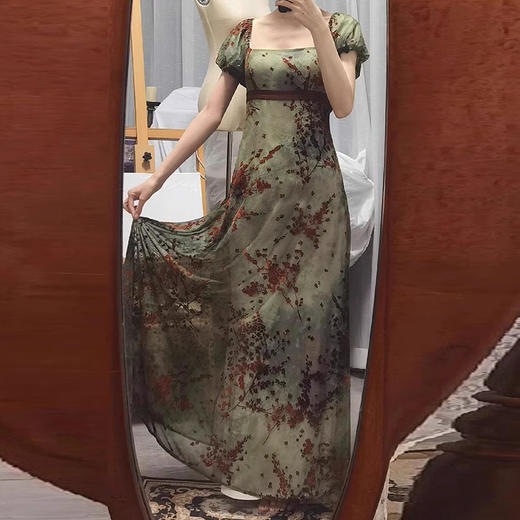 裁缝学苑AQ293新中式国风方领连衣裙纸样女装泡泡袖裙子样板 商品图0