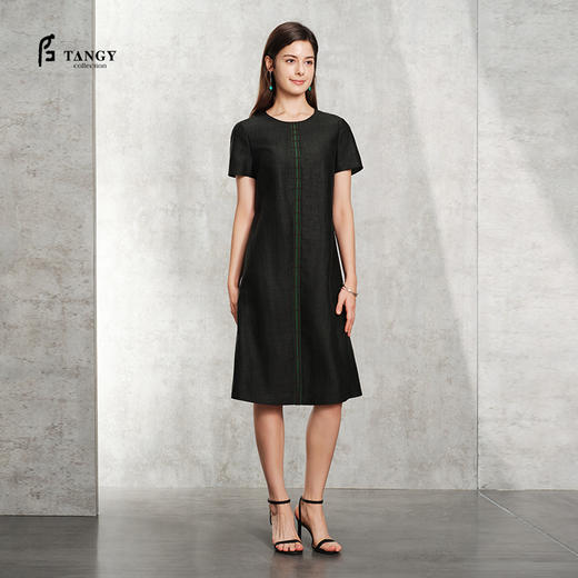 TANGY Collection天意精品2024夏季新品茛绸香云纱女士衬衫连衣裙 商品图0