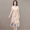 国风印花系带收腰，时尚雪纺裙连衣裙QYM-OMS-QZA475-L 商品缩略图0