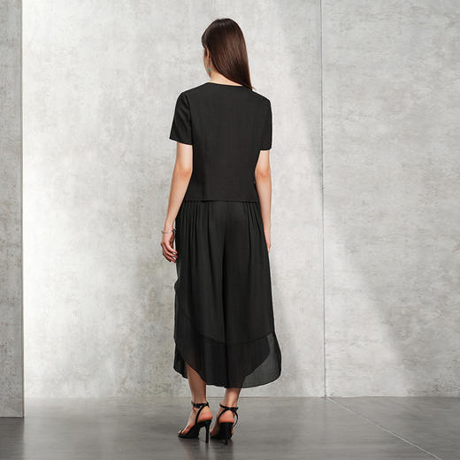 TANGY Collection天意精品2024夏季新品茛绸香云纱女士T恤 商品图2