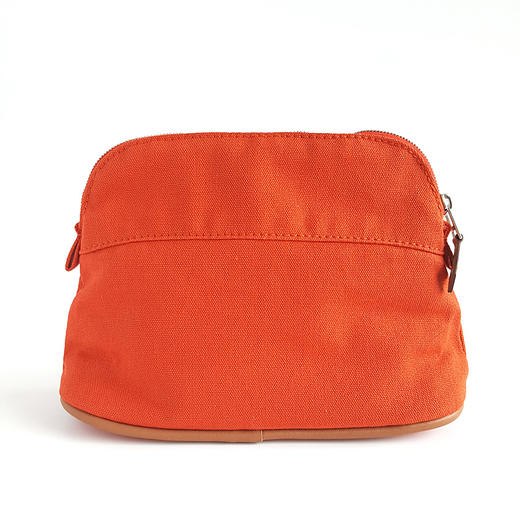 【95新正品】Hermes爱马仕橘色Bolide帆布化妆包手拿包 040823TJ07 商品图3