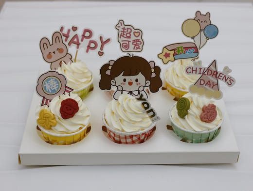 儿童节纸杯蛋糕（6枚装）—可爱女生 商品图0