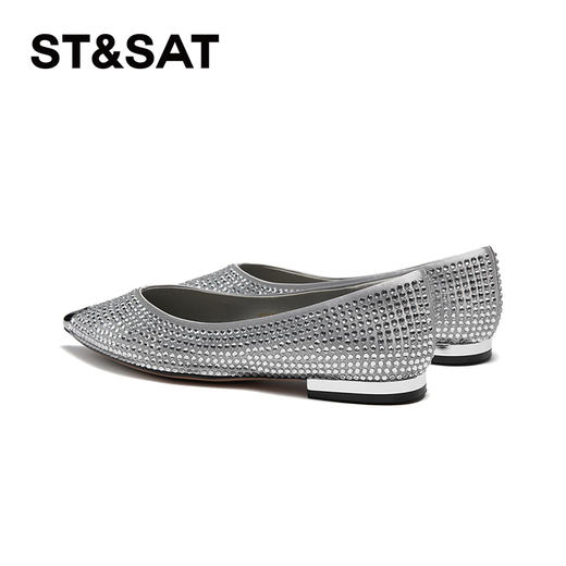 星期六金属尖头气质闪钻单鞋SSC111101Y 商品图8