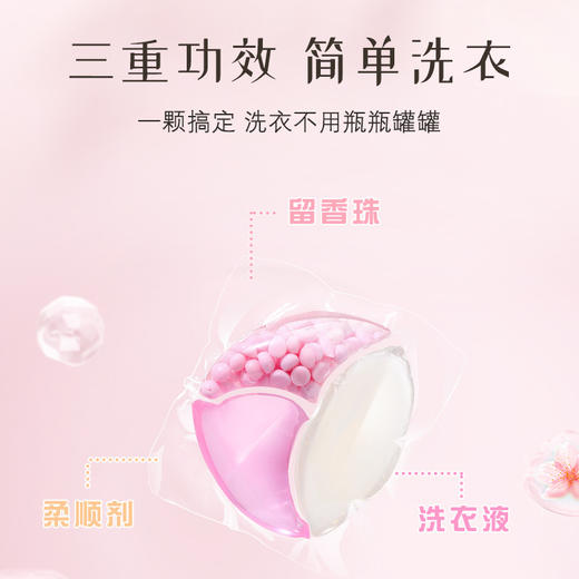 “半式”三合一洗衣凝珠香氛 深层去污 洁净 柔顺 护衣留香 多效洗衣液 商品图3
