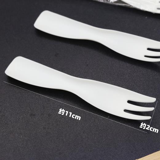 独立装 波浪叉子 乳白色 约100个/包 一次性蛋糕甜品慕斯三齿叉 商品图2