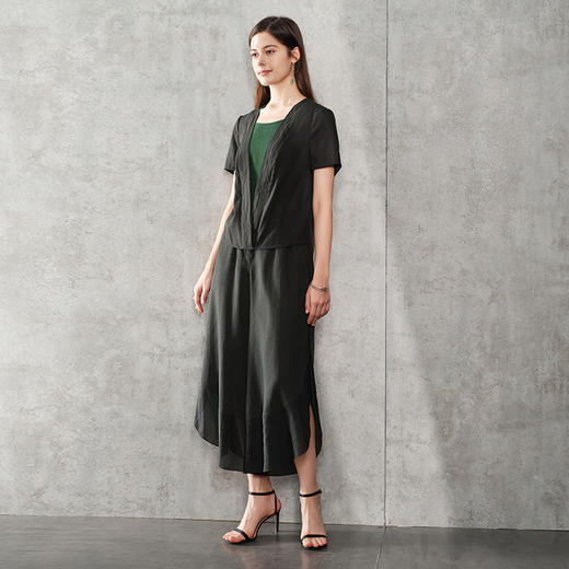 TANGY Collection天意精品2024夏季新品茛绸香云纱女士T恤 商品图1