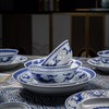 富玉  景德镇餐具经典热销款 孔雀青花玲珑瓷 中式餐具套装 商品缩略图4