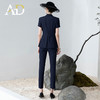 AD高端灰色职业装女西装套装2024夏季短袖双排扣西装公务员工作服 商品缩略图9