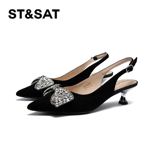 星期六时髦尖头闪钻蝴蝶结中后空SSC11140Q7 商品图10